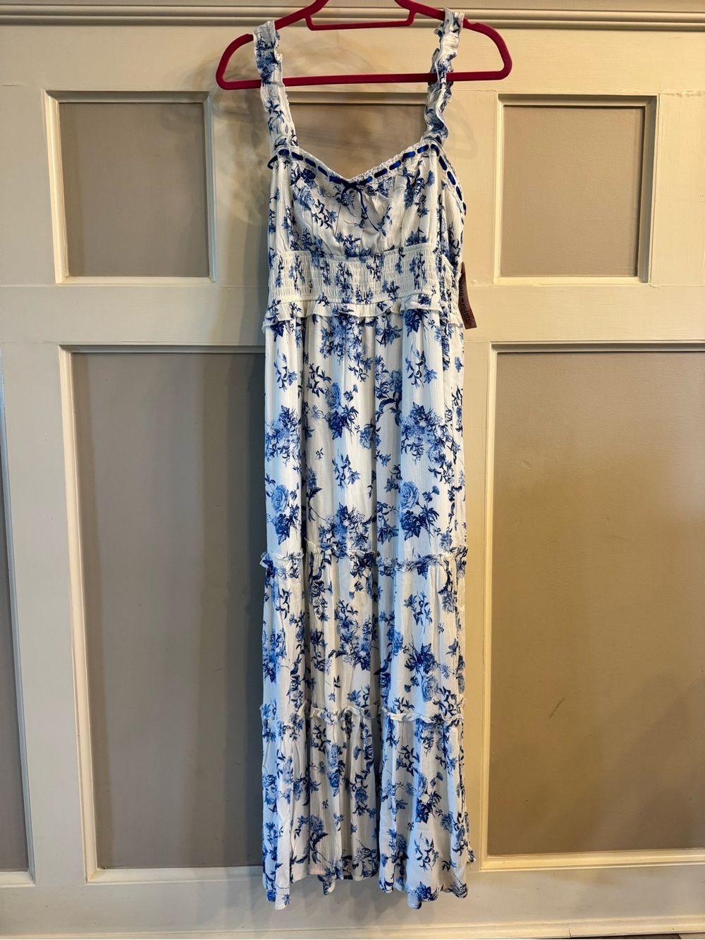 Inspired Hearts Blue and White Floral Maxi